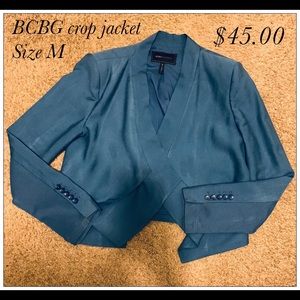 BCBG crop jacket ( blue )